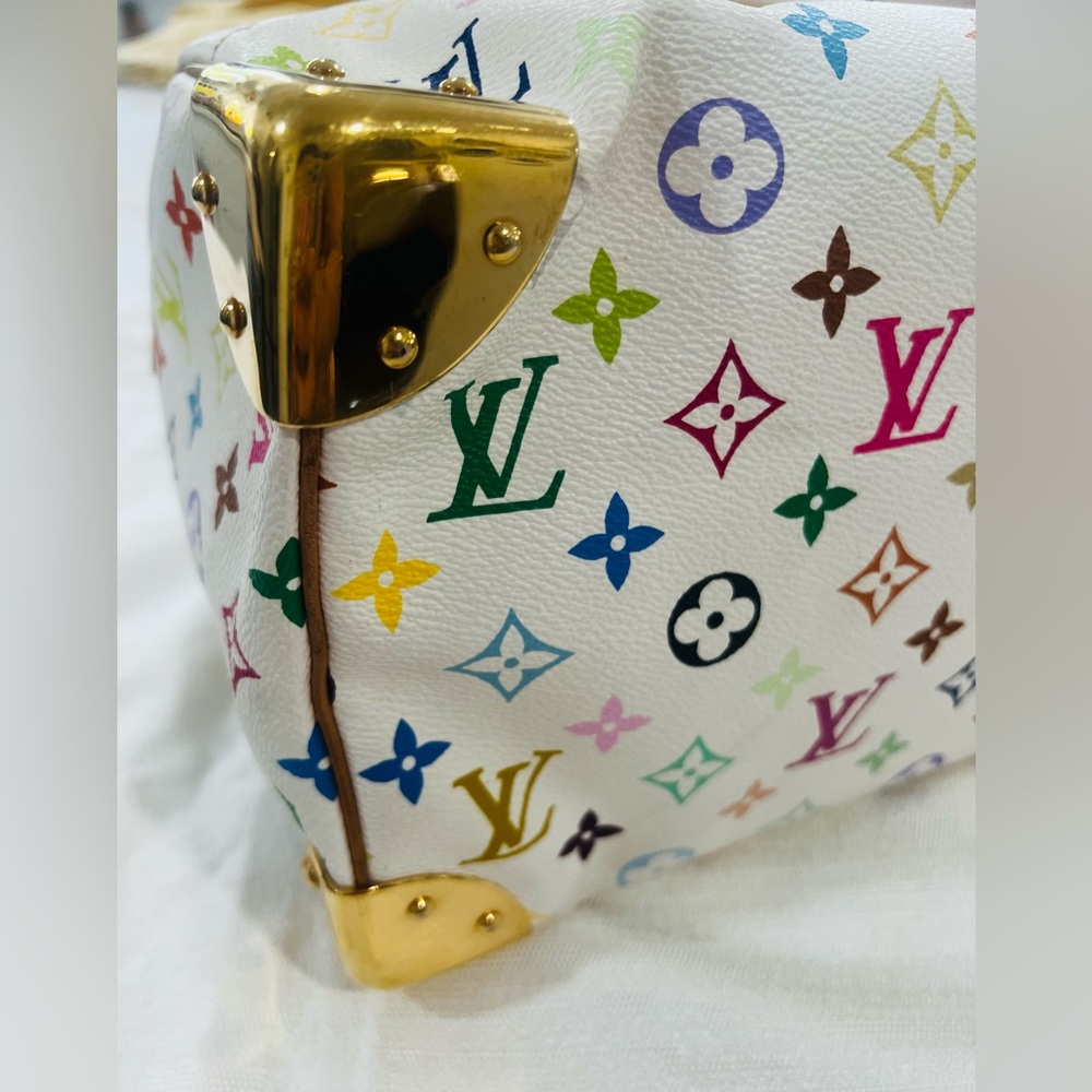 Louis Vuitton Murakami Multicolor Speedy 30 White Monogram Bag Vintage Rare - Picture 11 of 16